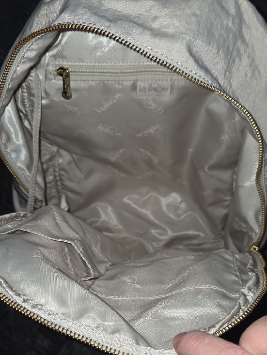 Kipling Marie Adjustable Backpack - Ivory With Gold Accents - Like New